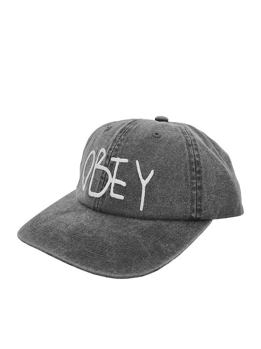 Obey Jot 6 Panel Velcro Back Unisex Cap Black 100580405