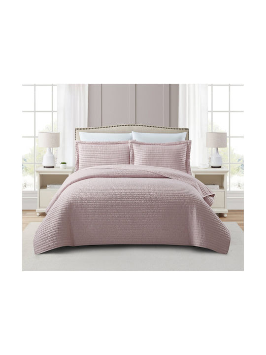 Liolios Home Σετ Μαξιλαροθήκες Καπιτονέ Dusty Rose 50x70εκ.