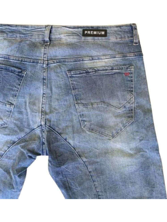 Ανδρικό Παντελόνι Τζιν Ελαστικό με Slim Εφαρμογή Blue
