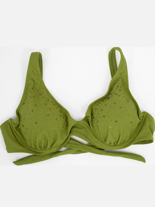 Plus Size Дамски Бански Bikini С Банели Subtle Glow Зелен