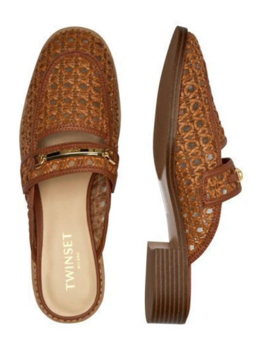 Flat Damen Pantoletten in Braun Farbe