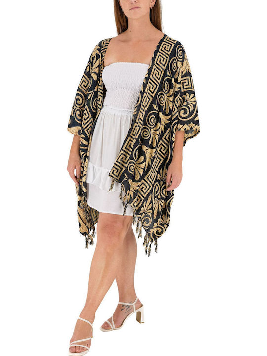 Damen Kimono Strand Coffee
