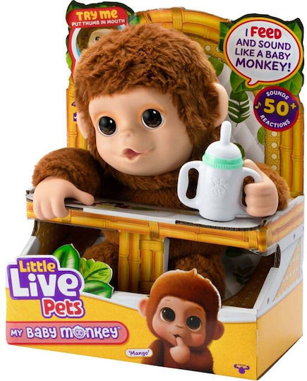 Moose Toys Plüsch Little Live Pets My Baby Monkey Mango 33 cm
