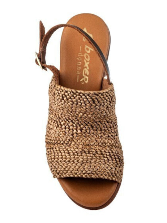 Stoff Sandalen Braun