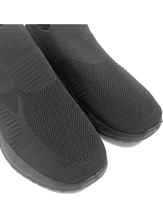 Stoff Herren Slip-Ons Schwarz