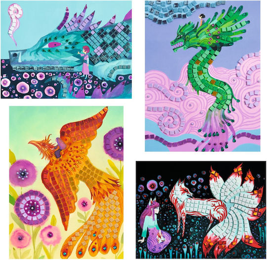 Djeco Mosaic Metallic Effect `μυθικά Πλάσματα` for Children 6+ years old Years