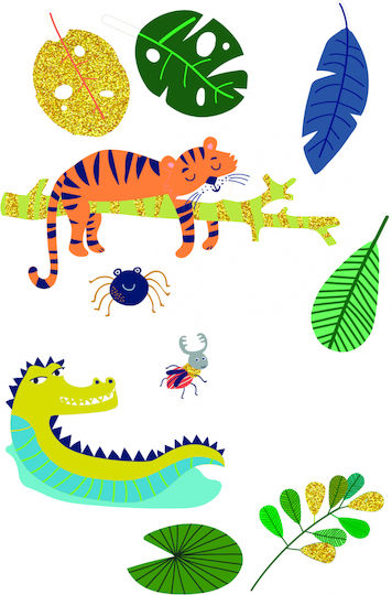 Avenir Αυτοκόλλητα Sticker Pocket Jungle για Παιδιά 3+ Ετών 20τμχ