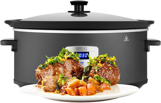 ECG Slow Cooker 270W with Capacity 6.5L Grey