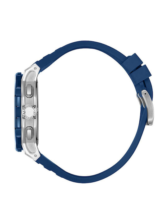 Quantum Hunter Men's Watch 46mm Chronograph Battery with Blue Rubber Strap