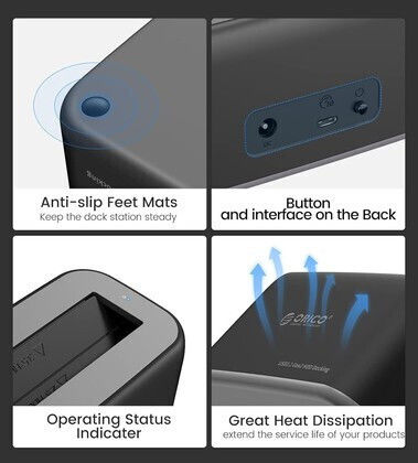 Orico Hard Drive Docking Station SATA 2.5" / 3.5" with Connection USB-C (6819C3-V1)