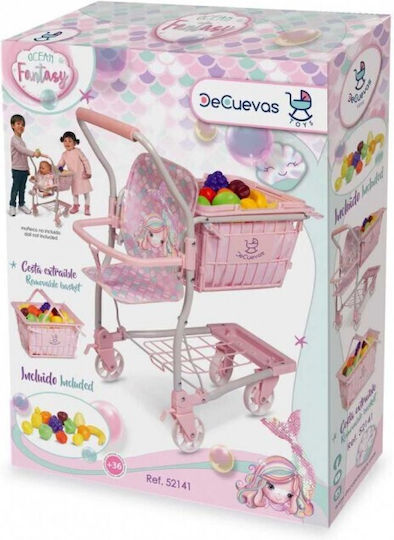 De Cuevas Cărucior Super Market cu Loc pentru Păpușă 62 cm