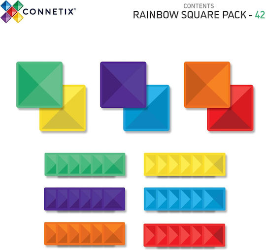 Connetix Magnetisches Bau- und Konstruktionsspielzeug Rainbow Square