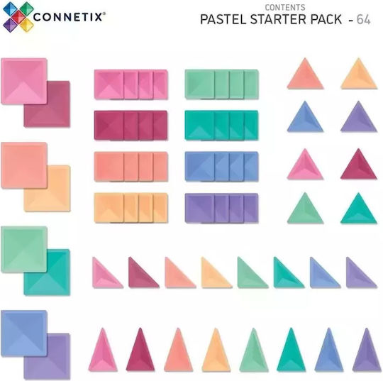 Connetix Magnetisches Bau- und Konstruktionsspielzeug Pastell