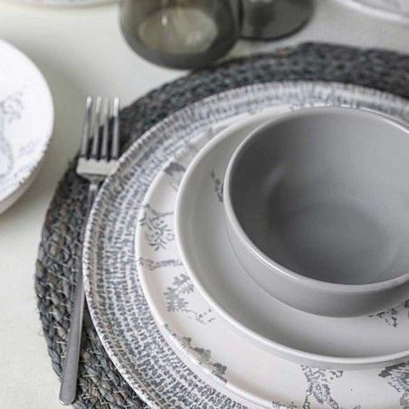Marva Plate Desert Ceramic White with Diameter 22cm 6pcs
