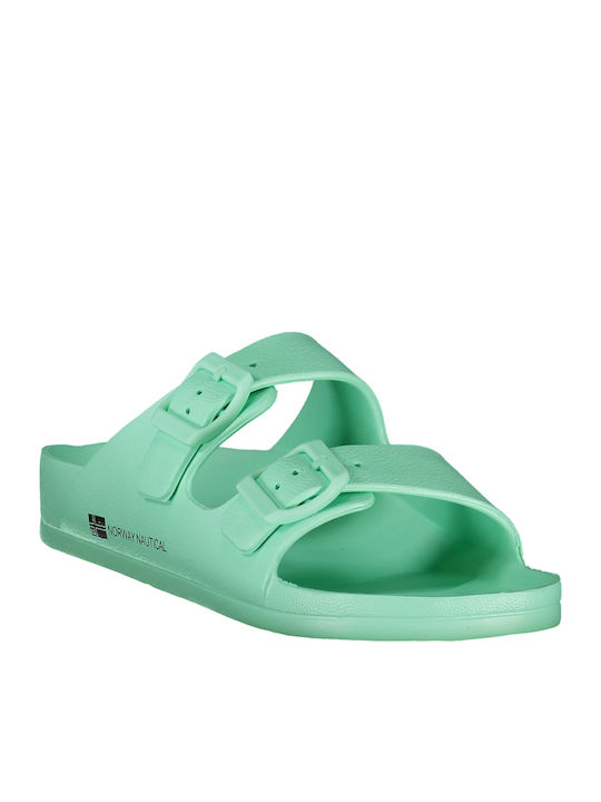 Women's Flat Sandals in Green Color