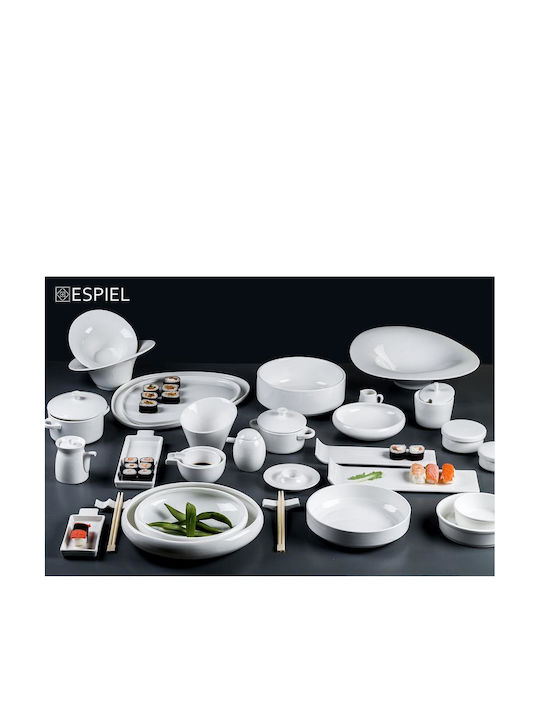 Espiel Siders Plate Shallow Rectangular made of Porcelain White 13.5cm