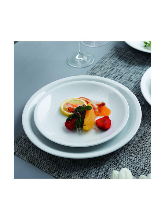 Max Home Πιάτο Ρηχό Λευκό με Διάμετρο 25.5cm