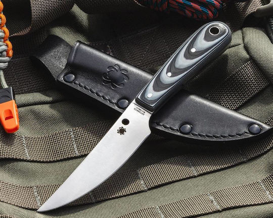 Spyderco Bow River Μαχαίρι Γκρι σε Δερμάτινη Θήκη
