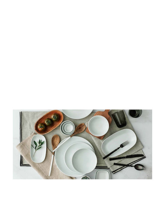 Güral Porselen Coupe ΕΟ Plate Desert made of Porcelain White with Diameter 21cm