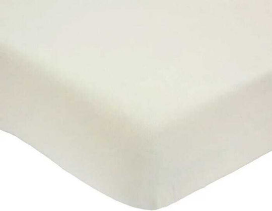 Trois Kilos Sept Baby Sheet Crib Flannel Fitted Ecru Ecru 140x70cm