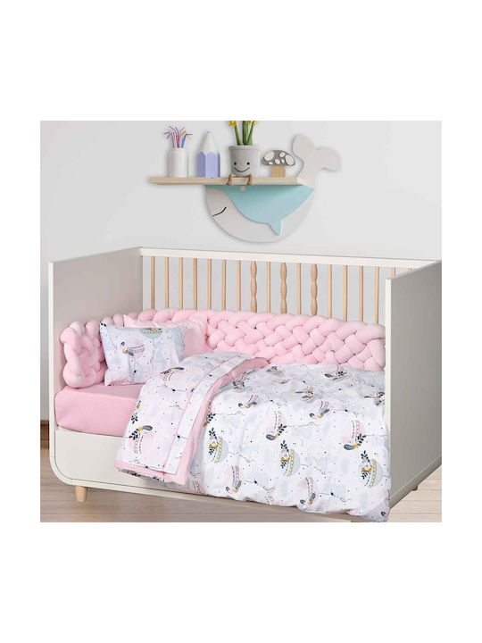 Das Home Σετ Βρεφικά Σεντόνια Κούνιας Βαμβακερά Fun 4915 Light Blue, Mint, Pink 130x170εκ. 3τμχ
