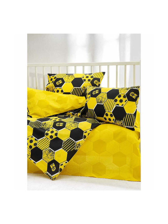Vesta Home Σετ Βρεφικά Σεντόνια Κούνιας Βαμβακερά Κίτρινα 120x165εκ. 3τμχ