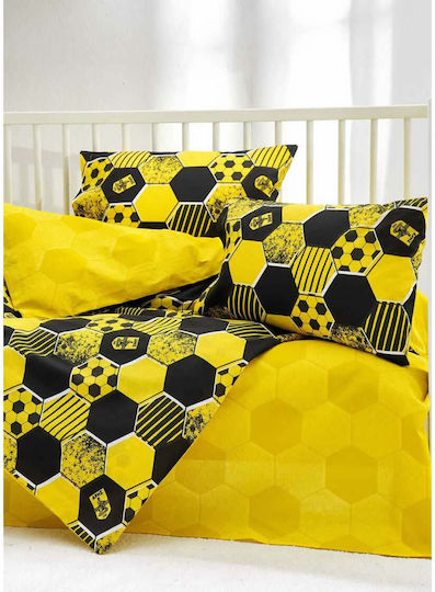 Vesta Home Комплект Бебешки Чаршафи За Количка Памучни Жълти 120x165бр 3бр