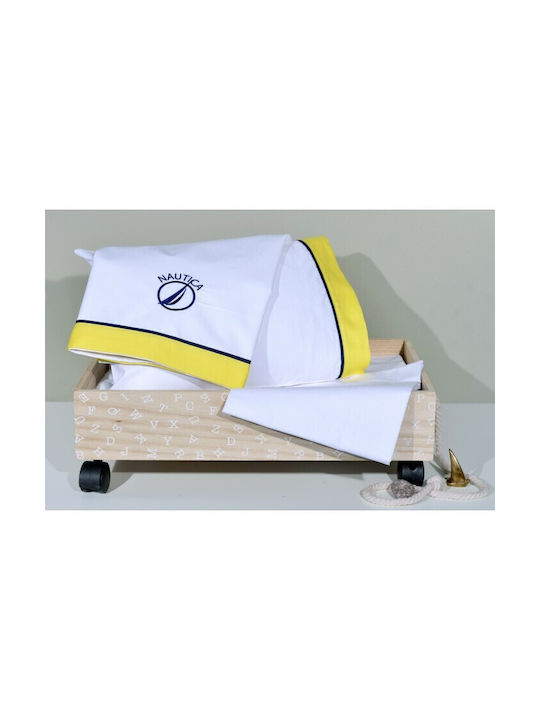 Nautica Baby Sheets Set Cradle Cotton Yellow 75x110cm 3pcs