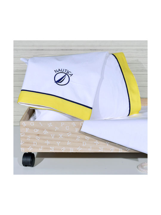 Nautica Baby Sheets Set Cradle Cotton Yellow 75x110cm 3pcs