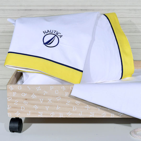 Nautica Baby Sheets Set Cradle Cotton Yellow 75x110cm 3pcs