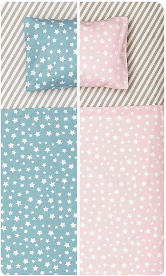 Borea Jingle Baby Sheets Set Crib Cotton Pink 120x160cm 3pcs