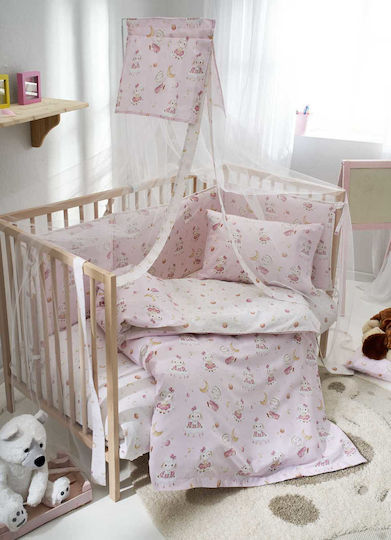 Vesta Home Baby Sheets Crib Cotton Set Lambi Pink 120x165cm 3 Pieces