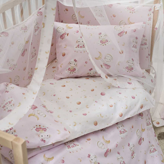 Vesta Home Baby Sheets Crib Cotton Set Lambi Pink 120x165cm 3 Pieces