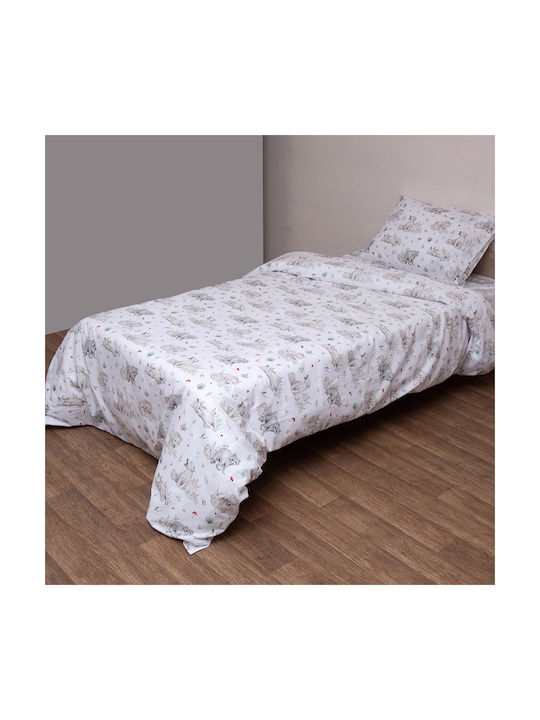 Viopros Baby Sheets Set Crib Cotton White White 120x160cm 3pcs