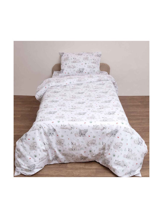 Viopros Baby Sheets Set Crib Cotton White White 120x160cm 3pcs