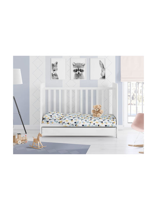 Dimcol Σετ Bebe Hearts Grey-green 120x160εκ.