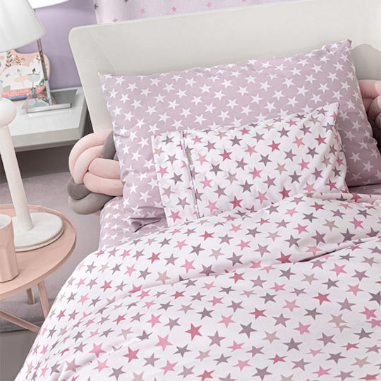 Guy Laroche Baby Sheets Set Crib Cotton Pudra Pink 115x170cm 3pcs