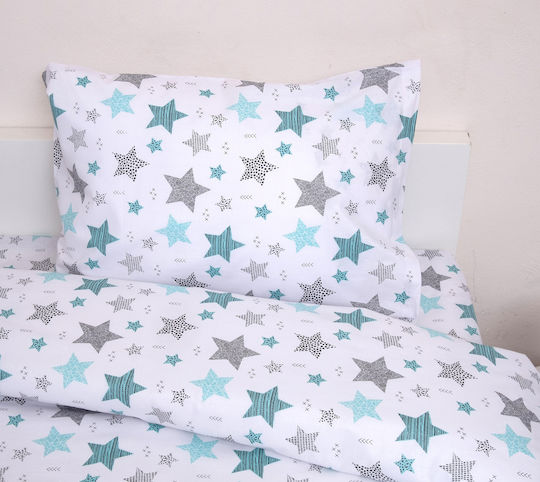 Viopros Baby Sheets Cradle Cotton Sirius White Fitted Set 80x100cm 2 Pieces
