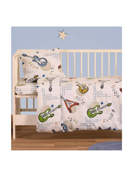 Melinen Baby Sheets Set Crib Flannel Ecru 120x170cm 3pcs