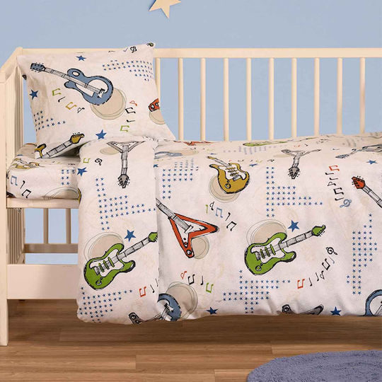 Melinen Baby Sheets Set Crib Flannel Ecru 120x170cm 3pcs