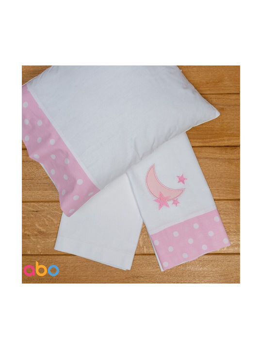 abo Carousel Baby Sheets Set Cradle Cotton Pink 75x100cm 3pcs