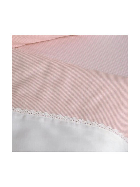 Down Town Home Baby Sheets Set Crib Cotton Satin Pink 125x175cm 3pcs