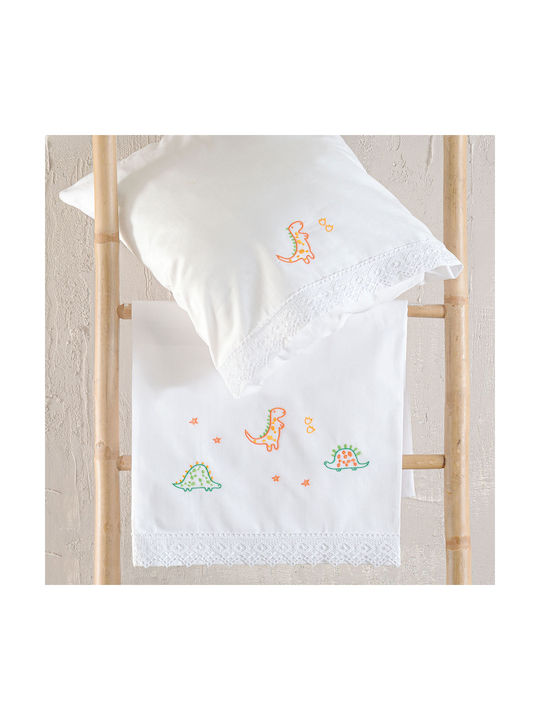 Rythmos Cool Dinos Set Baby Bettlaken Für Krippe Baumwolle Bunt 100x160cm 3Stück