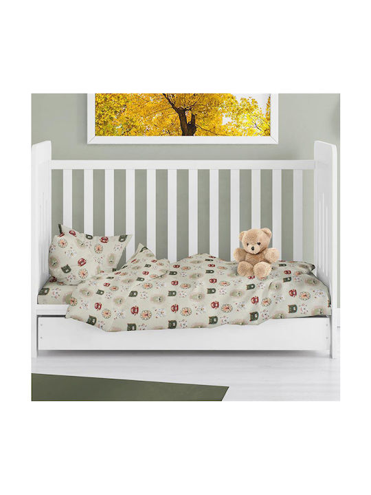 Dimcol Бебешки Чаршаф За Количка Памук с ластик Зелен 70x140бр