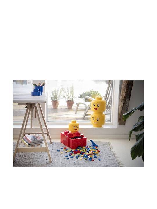 LEGO Children's Storage Box made of Plastic Head Yellow 16x16x18cm 1pcs