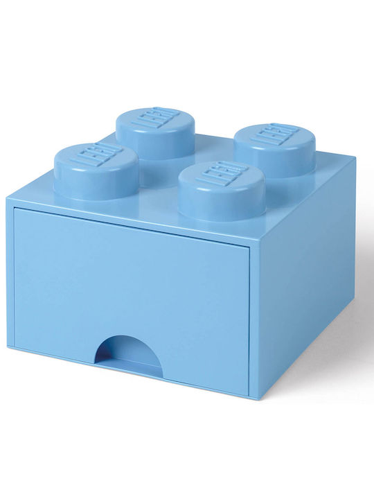 LEGO Детска кутия за съхранение от пластмаса 4 Knobs Светлосин 25x25x18см 1бр