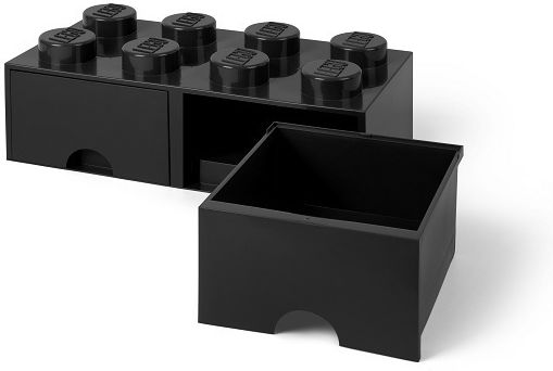 LEGO Children's Storage Box made of Plastic 8 Knobs Black 50x25x17cm 1pcs