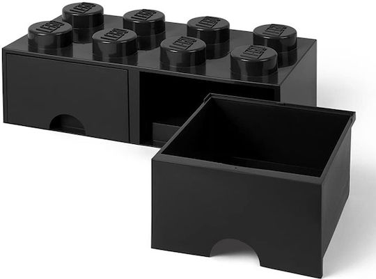 LEGO Children's Storage Box made of Plastic 8 Knobs Black 50x25x17cm 1pcs