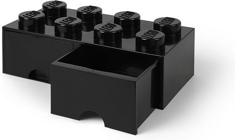 LEGO Children's Storage Box made of Plastic 8 Knobs Black 50x25x17cm 1pcs