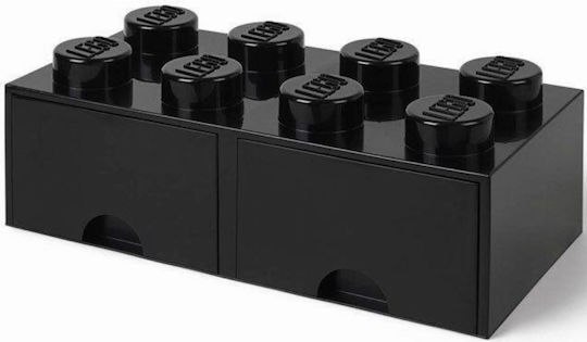 LEGO Children's Storage Box made of Plastic 8 Knobs Black 50x25x17cm 1pcs